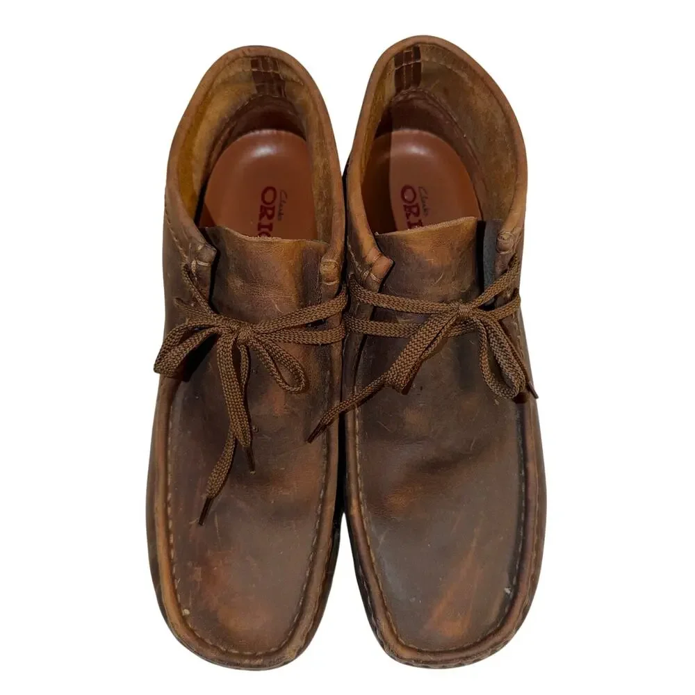 Clarks Originals Wallabee Boot Brown Chukka Leather Crepe Sole Men's Size 11M